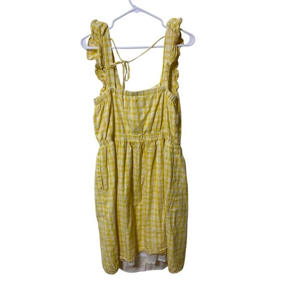 Hope & Henry Organic Cotton Yellow Ruffle Strap Mini Dress Size 10 Summer - Picture 3 of 10